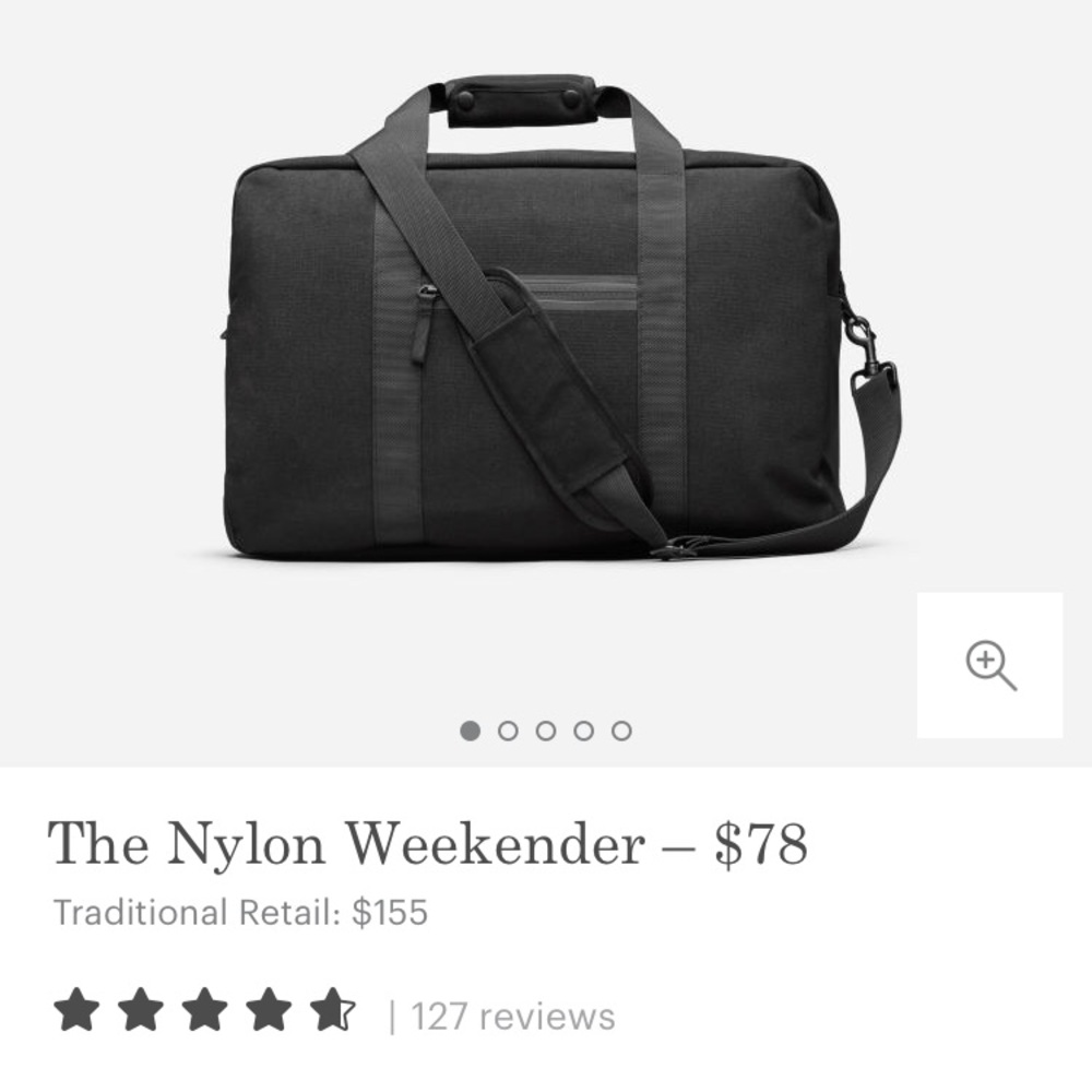 Everlane The Nylon Weekender Bag in Black